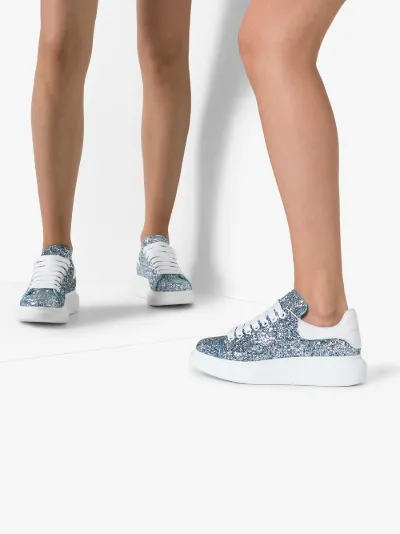 alexander mcqueen blue glitter sneakers