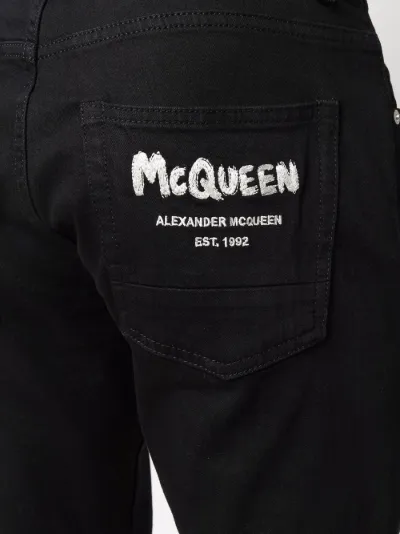 Alexander store Mcqeen black embroidered jeans