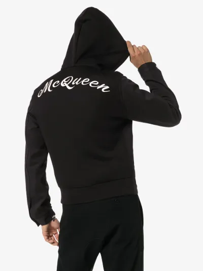 logo hooded denim jacket