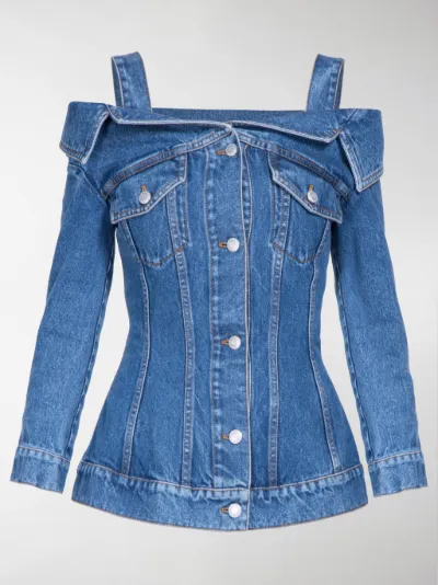 off shoulder jean jacket plus size