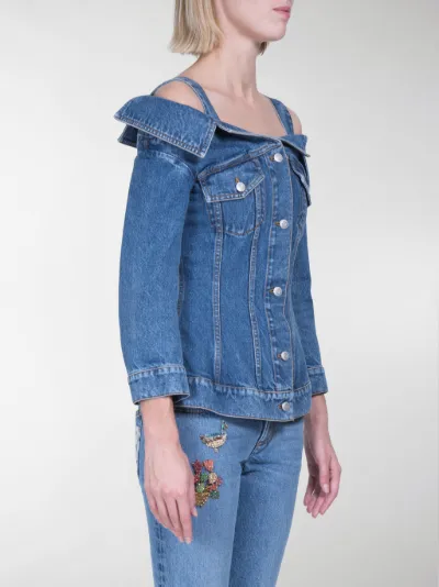off shoulder jeans jacket