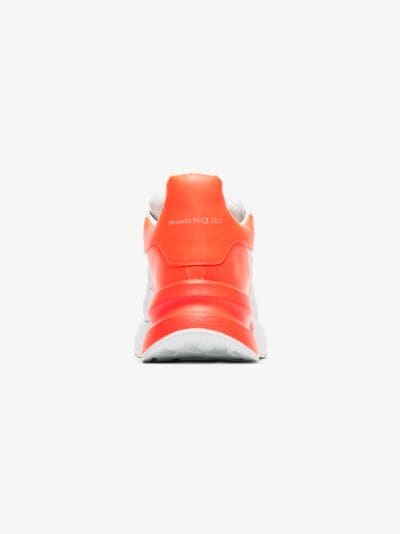 orange and white alexander mcqueen sneakers