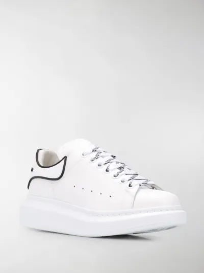 Alexander McQueen oversized leather sneakers white | MODES