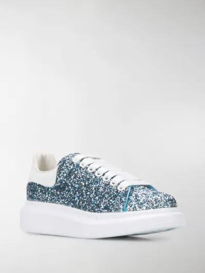 alexander mcqueen blue glitter sneakers