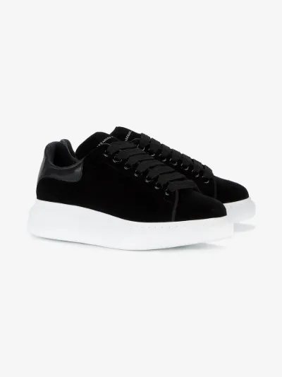 black velvet platform trainers