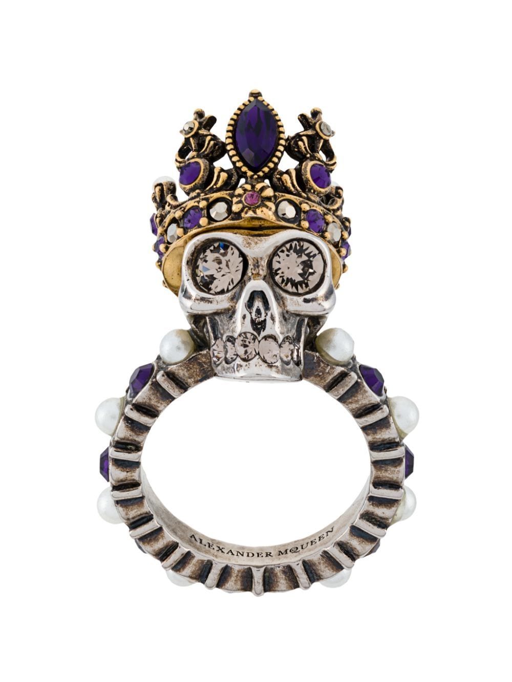 Alexander mcqueen queen best sale skull ring