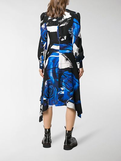 alexander mcqueen blue dress