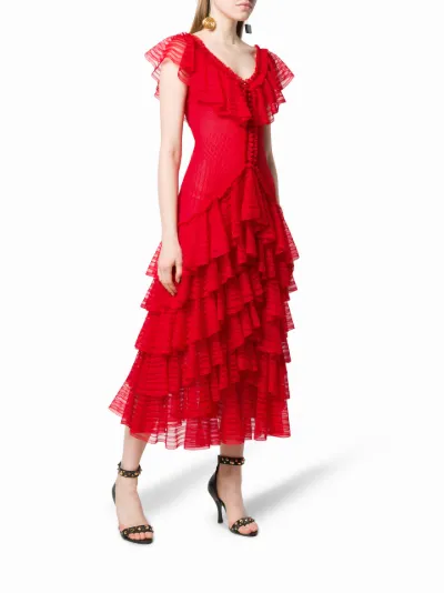 Alexander mcqueen ruffle dress hotsell