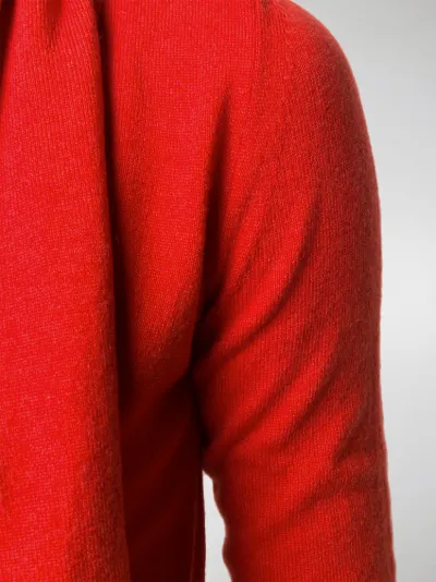 red fine knit jumper