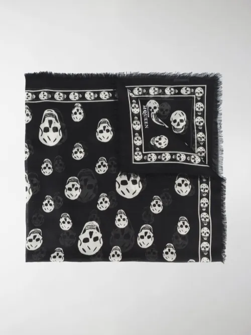 Alexander McQueen - Sciarpa Skull con frange