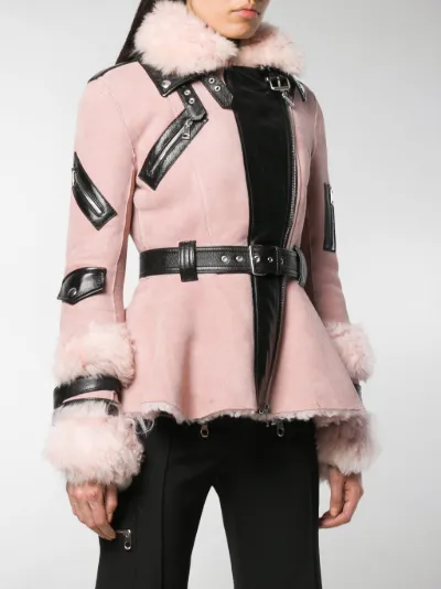 alexander mcqueen shearling biker jacket