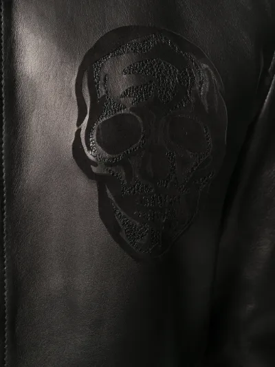 logo embossed bomber jacket