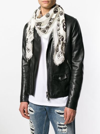 alexander mcqueen scarf black and white