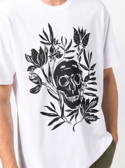 skull t shirt white