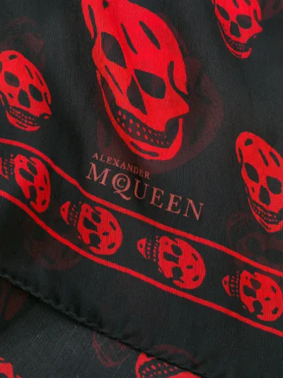 alexander mcqueen black skull scarf