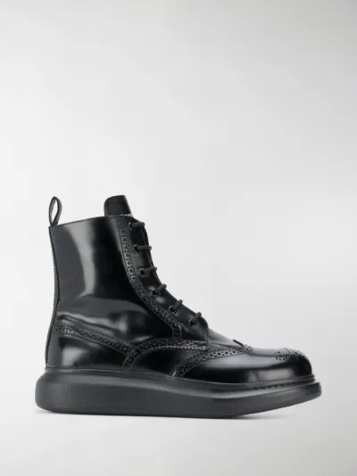 Alexander McQueen Stivaletti Hybrid con lacci nero | MODES