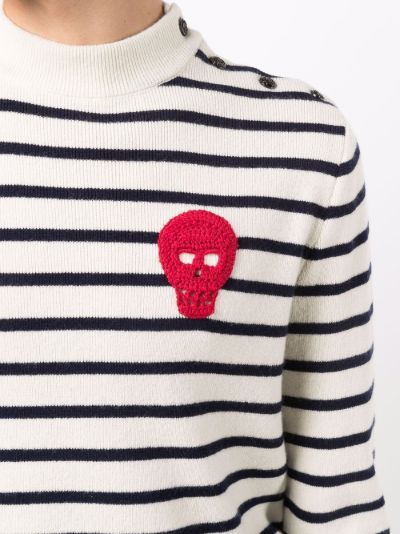 striped mock neck