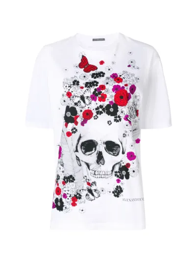 T shirt con fiori e teschio Alexander McQueen Eraldo IT