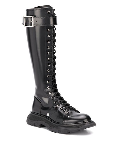 Alexander McQueen - Tread lace-up leather boots