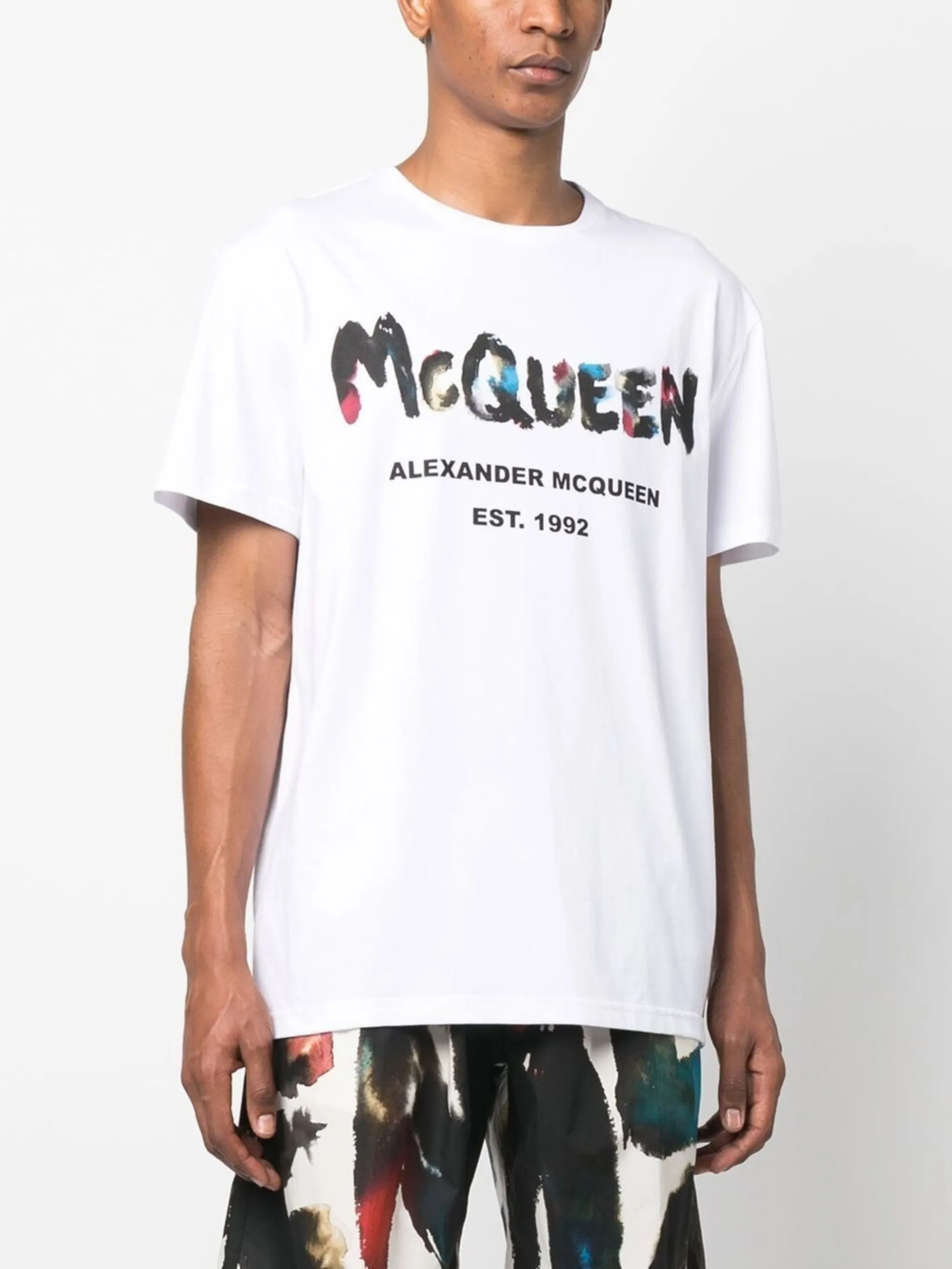 Alexander McQueen Watercolour Graffiti print T-shirt | Eraldo.com PN