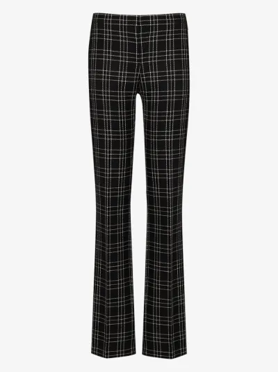 checked slim leg trousers