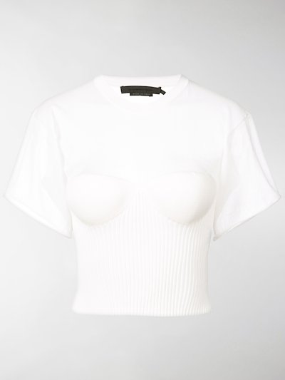 Alexander Wang Cropped Bustier T Shirt White Modes