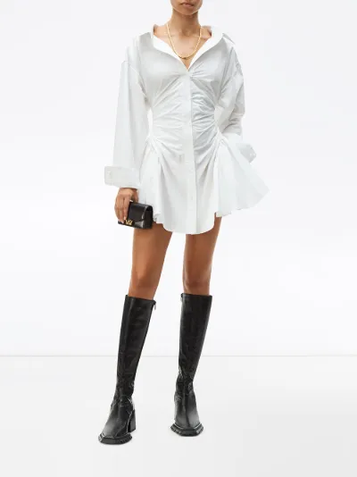 alexander wang gathered mini shirt dress