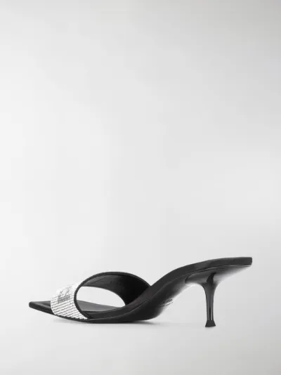 alexander wang black jessie crystal sandals