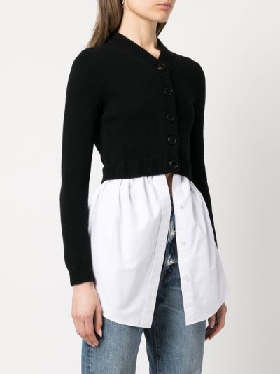 Black layered look top jumper shirt