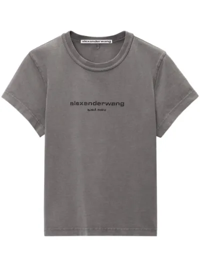 Alexander Wang logo-appliqué shrunken T-shirt | Eraldo.com BV