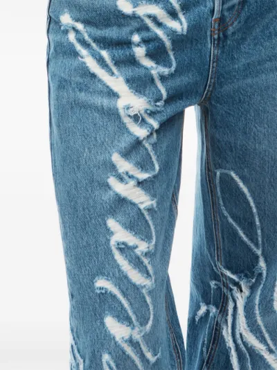 Alexander Wang logo-frayed wide-leg jeans | Eraldo.com DE