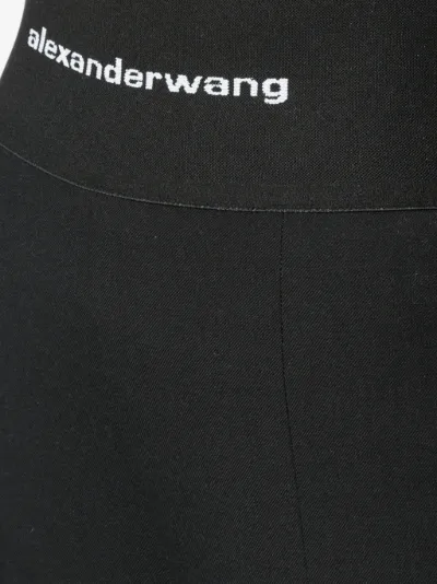 alexander wang grey logo zip leggings