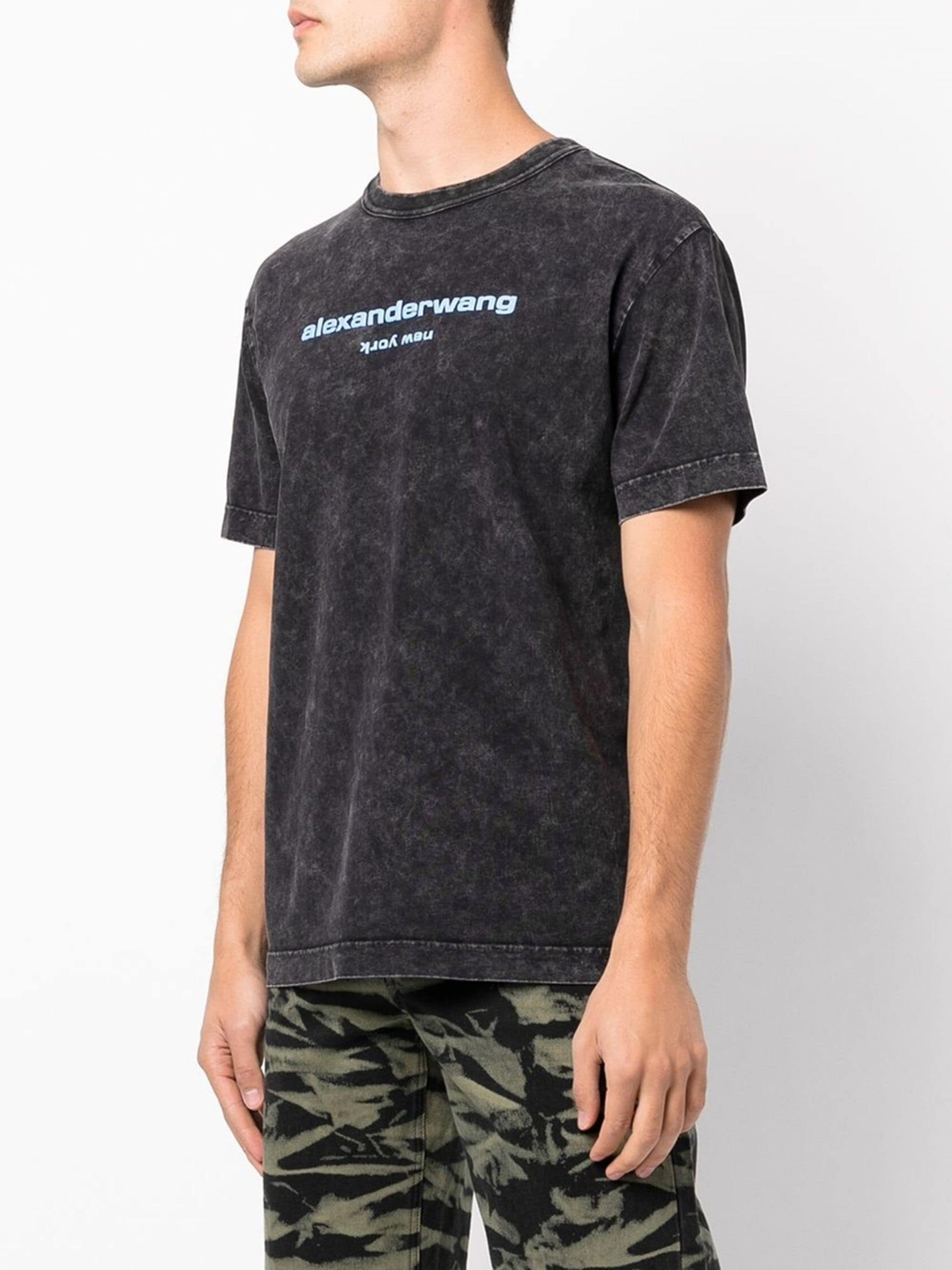 logo print acid wash T-shirt | Alexander Wang | Eraldo.com US