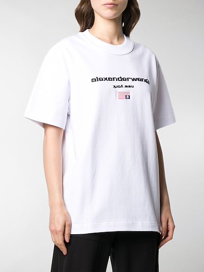 Alexander Wang Logo Print T Shirt White Modes