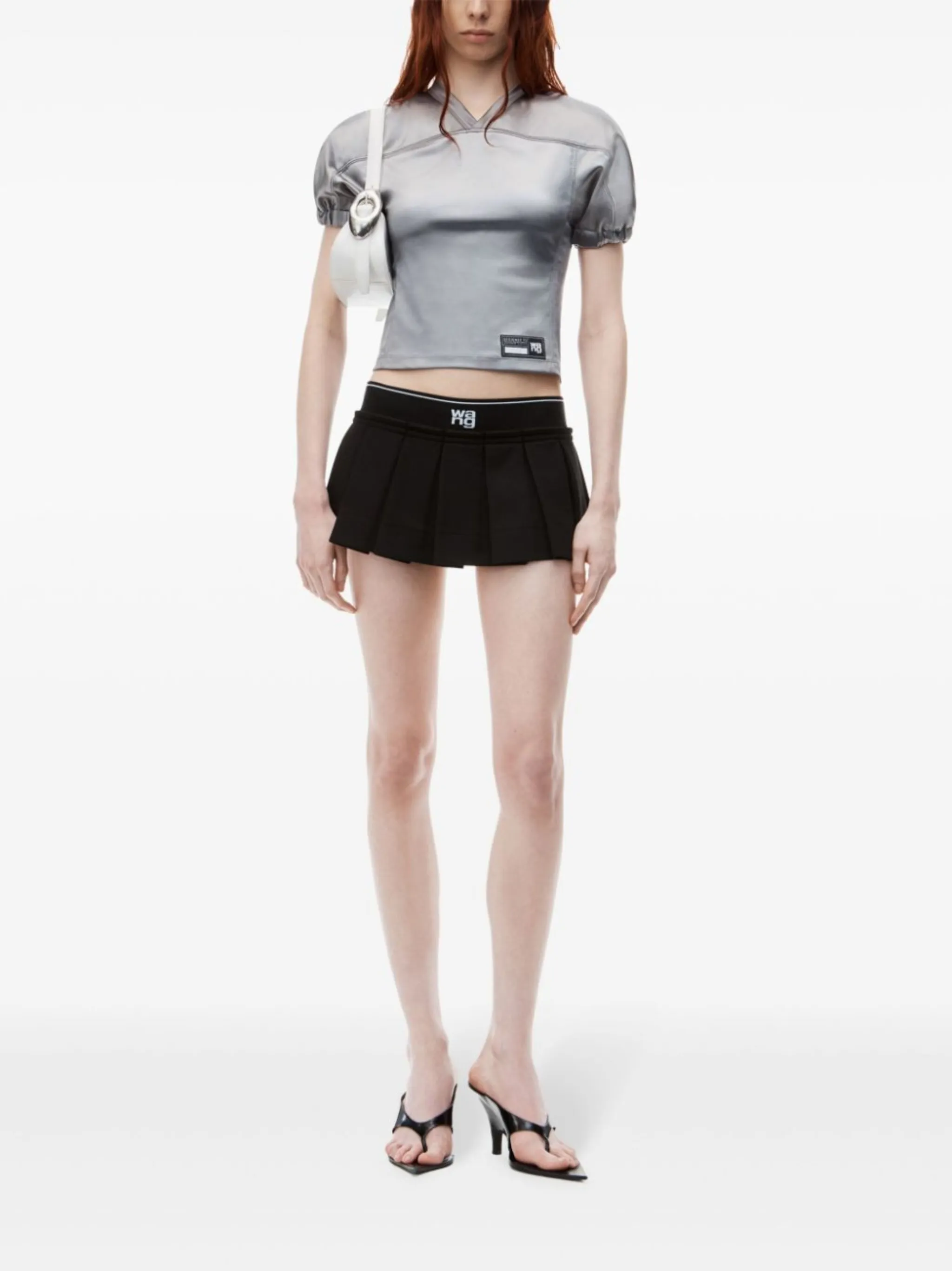タイムセール 半額 skirt mini pleated logo-waistband Wang Alexander | US Eraldo.com スカート