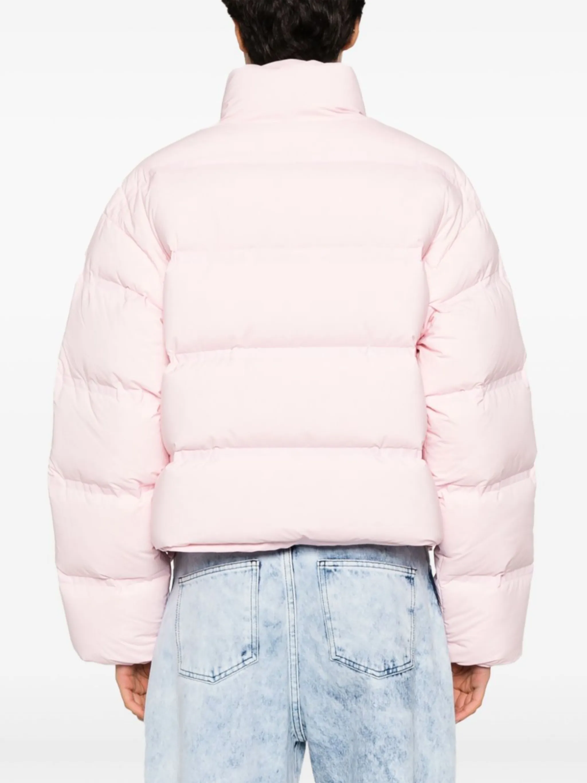 Alexander Wang reflective-logo cropped puffer jacket