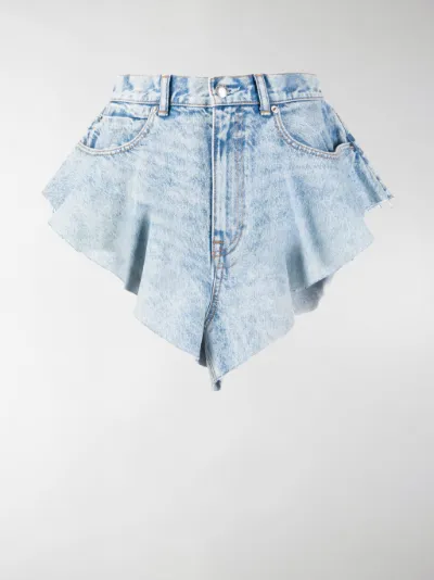 ruffled jean shorts