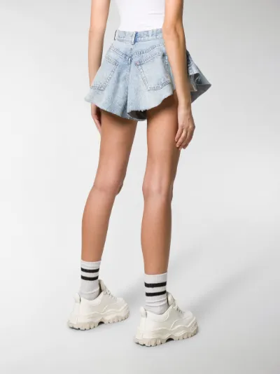 ruffled jean shorts