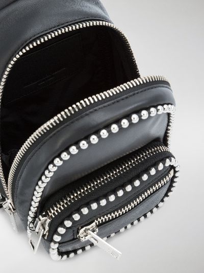 black leather studded backpack