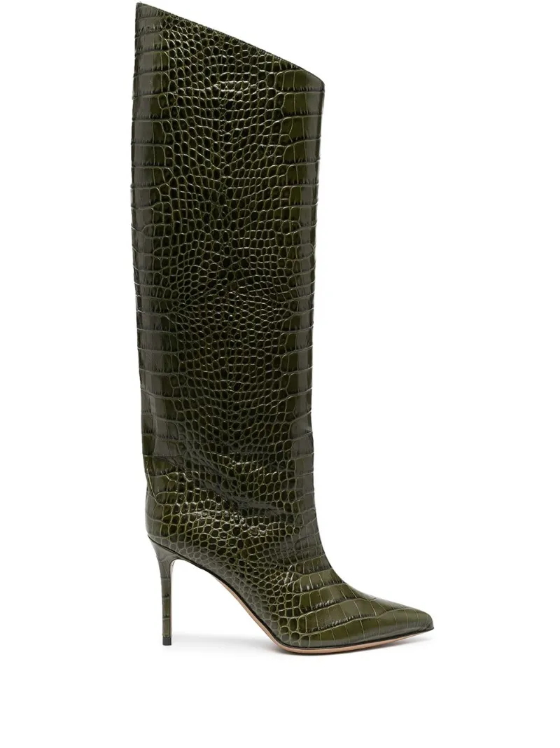 green croc knee high boots
