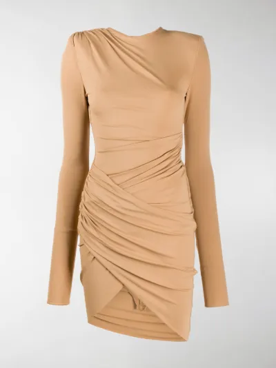 gathered wrap dress