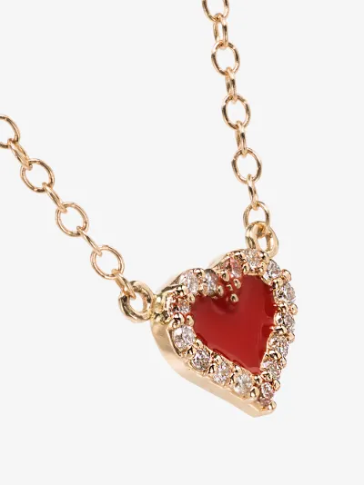 red heart gold necklace