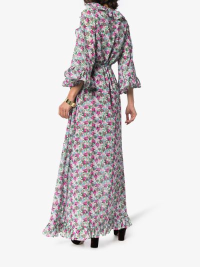 floral print maxi wrap dress展示图