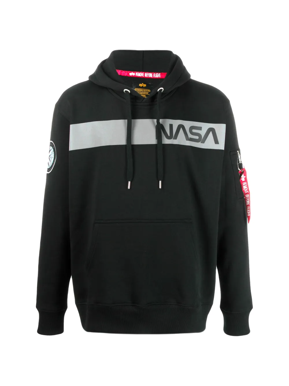 alpha industries black print hoodie