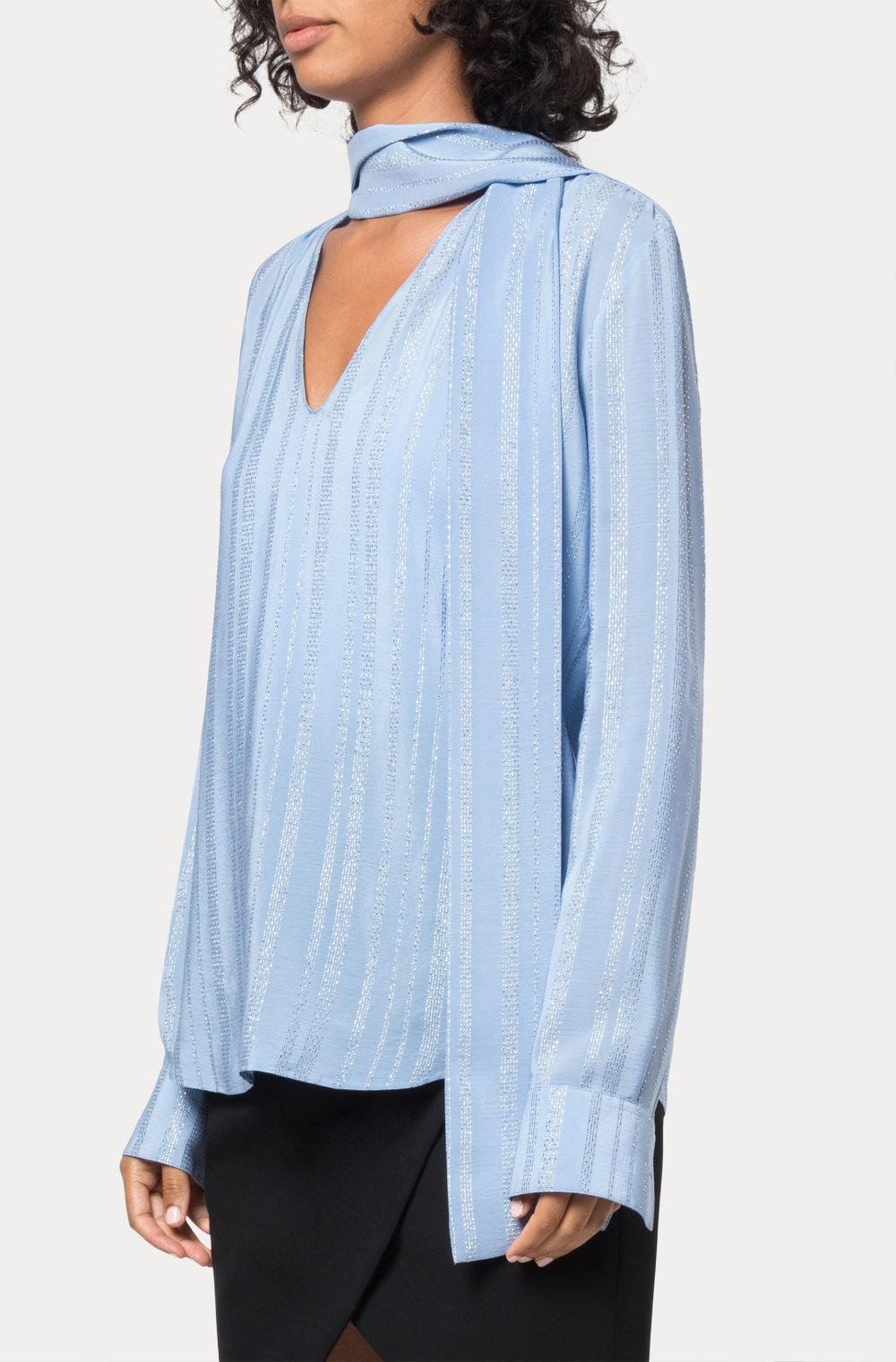 Bluse Mit Schleifenkragen In Blau Altuzarra Official Site