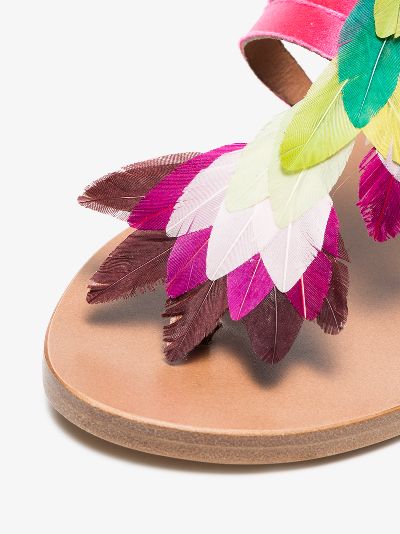 multicoloured Ariana feather satin sandals展示图