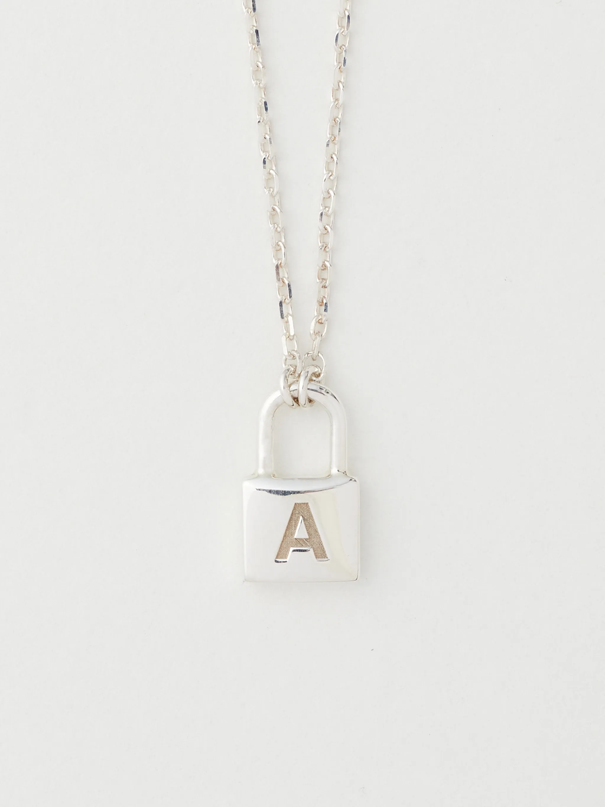 AMBUSH PETIT SERIES PADLOCK NECKLACE SILVER