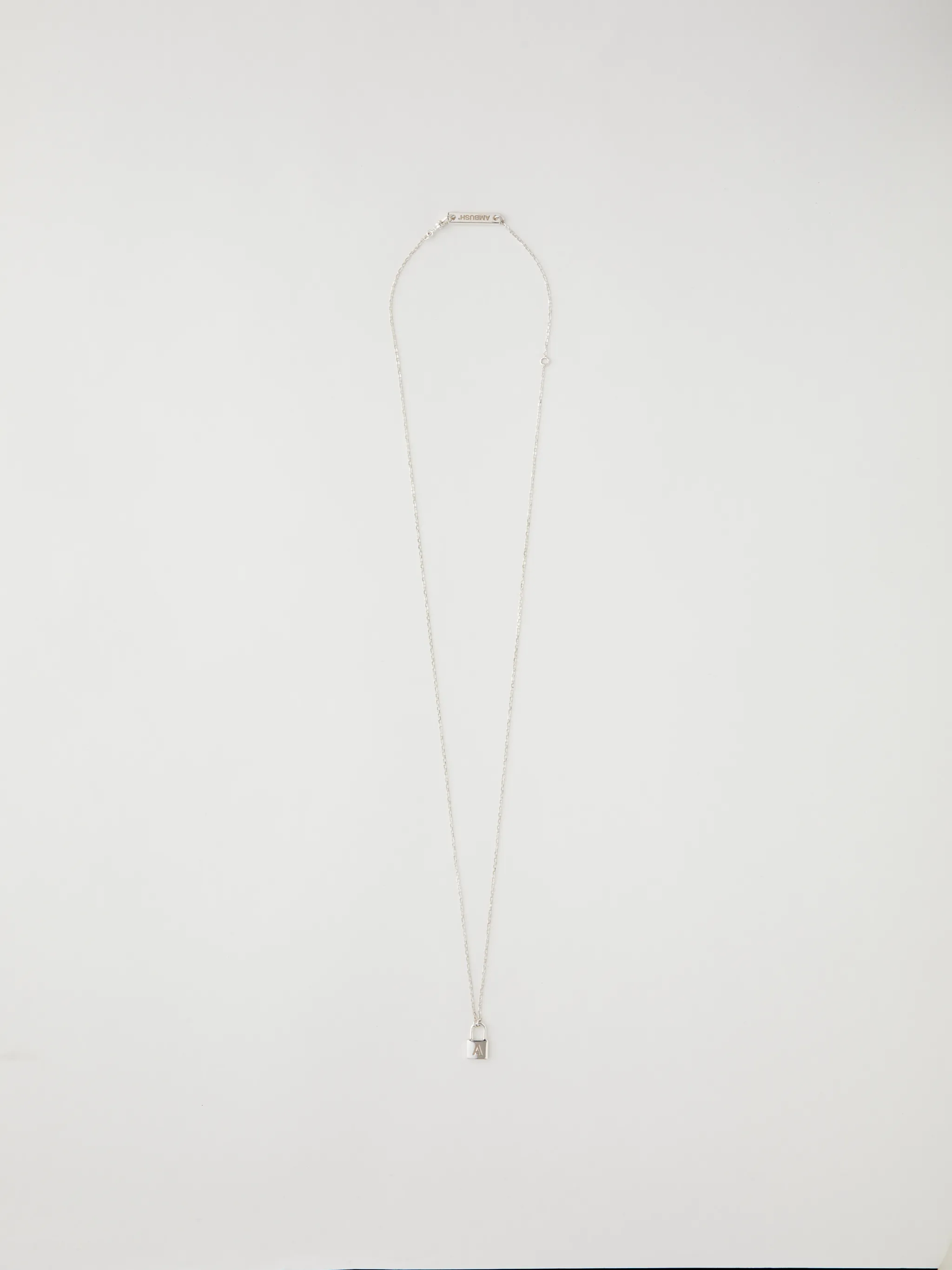 AMBUSH PETIT SERIES PADLOCK NECKLACE SILVER