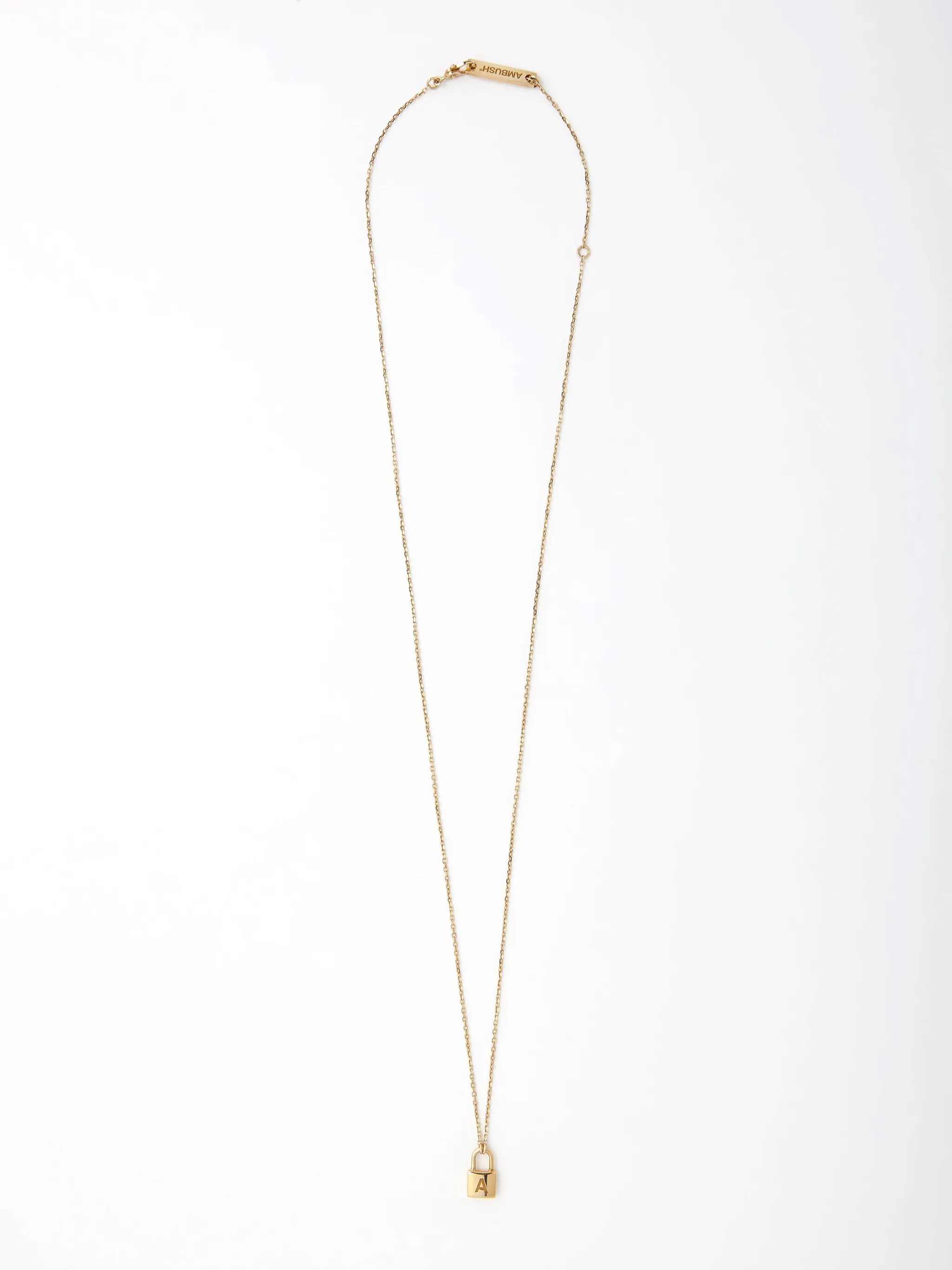 AMBUSH PETIT SERIES PADLOCK NECKLACE SILVER