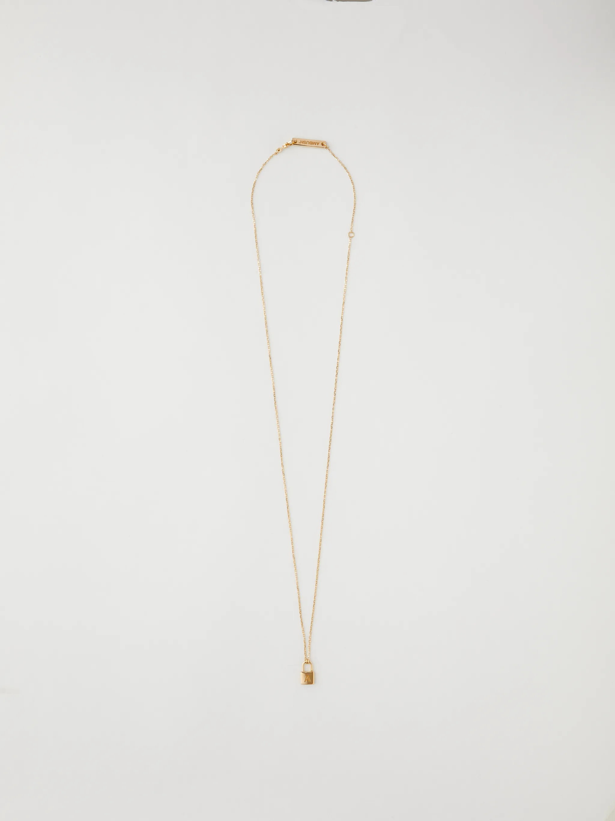 AMBUSH PETIT SERIES PADLOCK NECKLACE SILVER